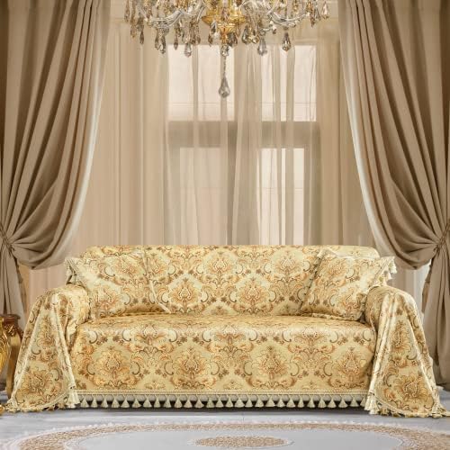 Loom And Mill Luxury Sofa Cover Yellow 71x118 Inch