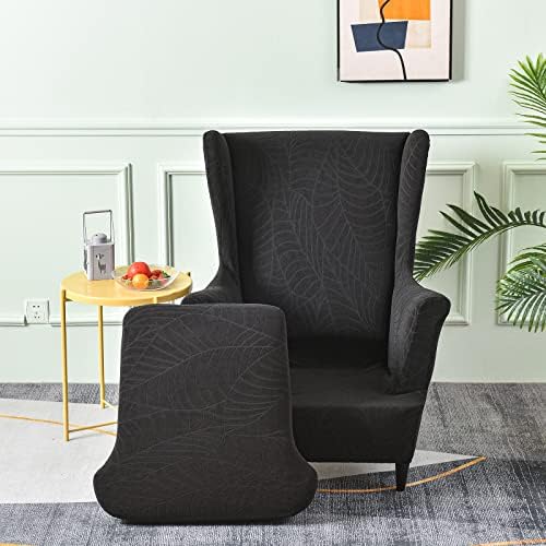 MIFXIN 2 Piece Wingback Chair Slipcover with Cushion Cover