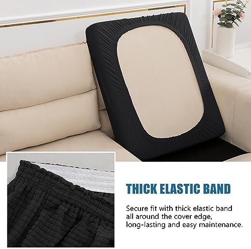 NC HOME Water-Repellent Sofa Cushion Cover 1 Seater Small Black