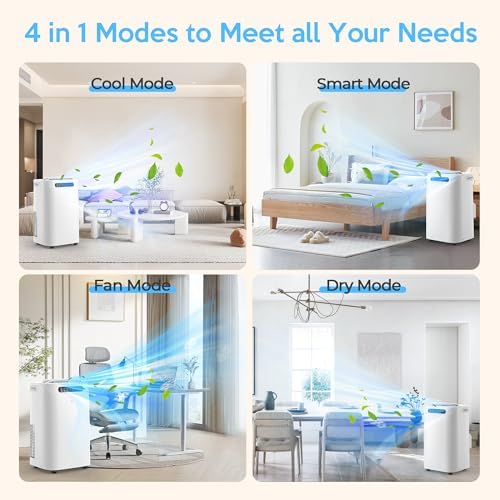 14000 BTU Portable AC with Remote Control and 3-in-1 Function