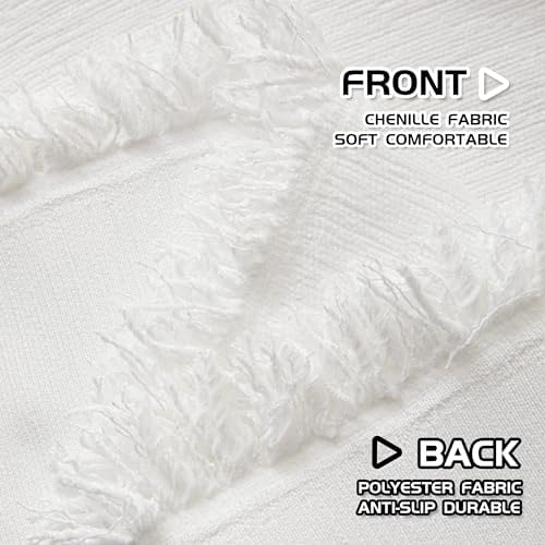 MEETSKY White Couch Cover - Chenille Slipcover for Sectional Sofas