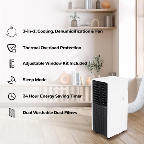 Honeywell 13500 BTU Slim Portable AC with Fan and Dehumidifier 1