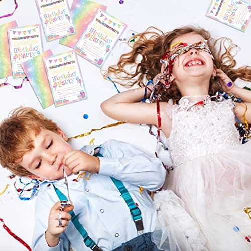 Idealmuzik 30 Pack Birthday Invitations for Girls with Envelopes and Stickers