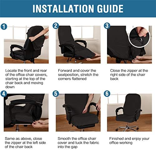 HVERSAILTEX Velvet Office Chair Covers Universal Stretchable Removable Machine Washable