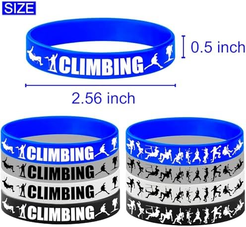 24PCS Rock Climbing Silicone Wristbands Party Favors