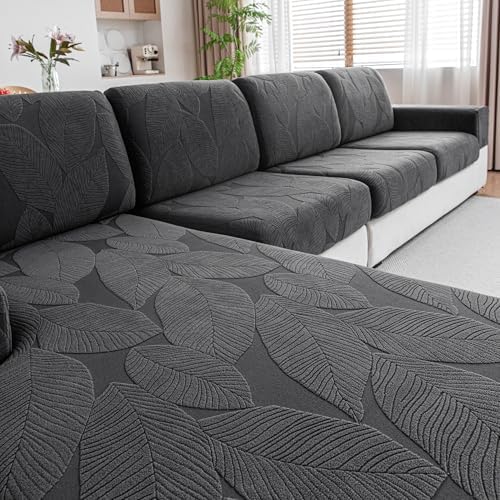 Qianmew L Shape Sofa Slipcover Washable Stretch Soft Cover for Sectional Sofa