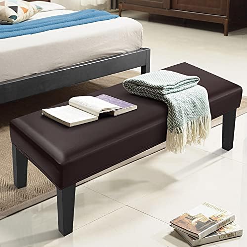 Dining Bench Covers Waterproof PU Leather Slipcover for Upholstered Benches