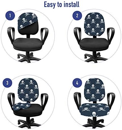 Ambesonne Pirates Office Chair Slipcover with Jolly Roger Pattern 1