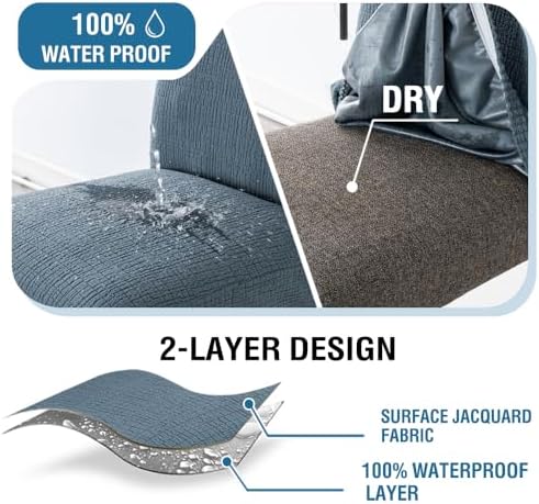 HVERSAILTEX Waterproof Barstool Covers Set of 4 Stone Blue 1
