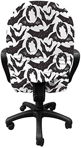 Ambesonne Autumn Office Chair Slipcover Halloween Bats Design