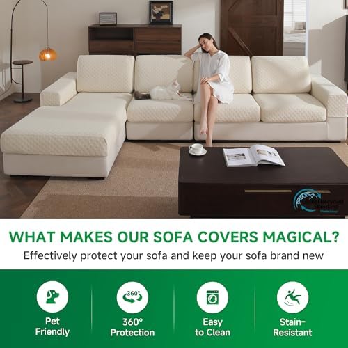 OHSIO Couch Cover Stretch Sofa Slipcover Pet Friendly