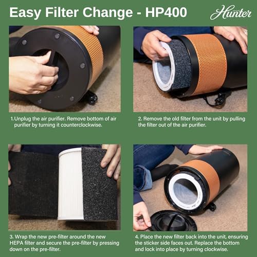 Hunter HP400 True HEPA Air Purifier Black Silver