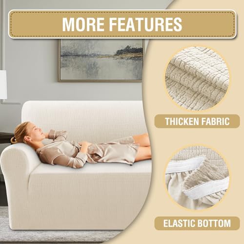 HVERSAILTEX Jacquard Sofa Slipcover Waterproof Protector for Kids and Pets