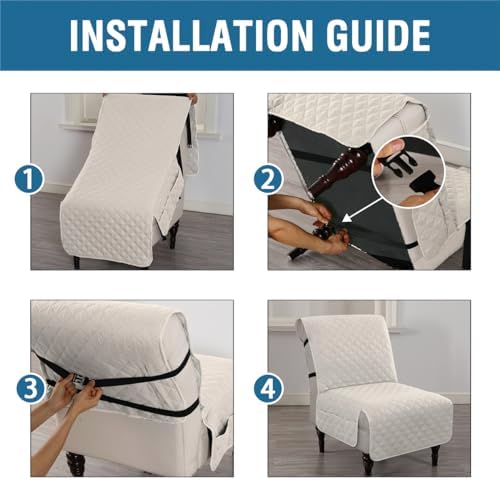 HVERSAILTEX Reversible Water Resistant Accent Chair Cover with Pockets and Anti-Slip Buckle