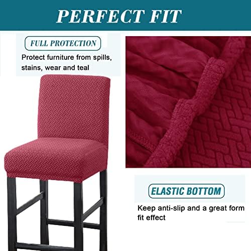 HFCNMY Red Stretch Bar Stool Covers 4 Pack