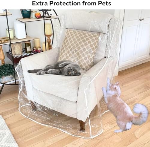 Evelots Clear Plastic Recliner Cover for Pet Protection