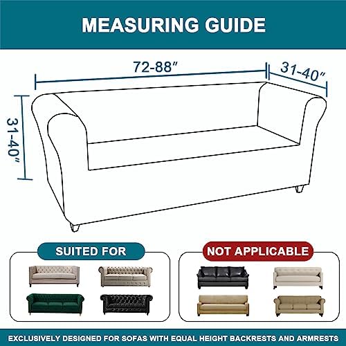 Turquoize Stretch Sofa Cover for 3 Cushion Chesterfield Style Sofa