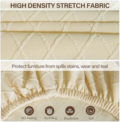 CZL Dining Chair Seat Covers Set of 6 Beige