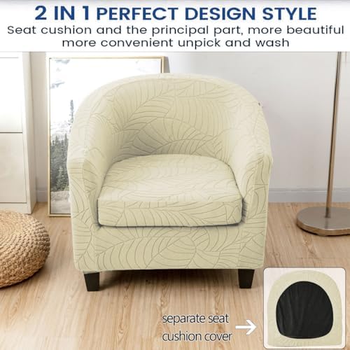 Lussenwert 2-Piece Tub Chair Slipcover Set - Beige