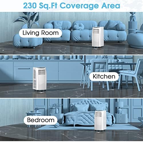 COSTWAY 8000 BTU Portable AC Unit with Dehumidifier and Remote Control