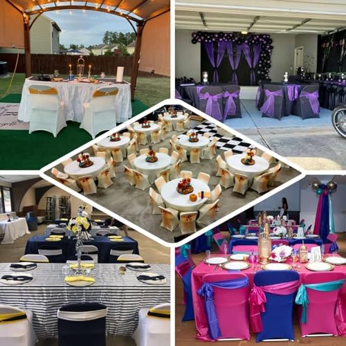 Stretchy Spandex Fitted Chair Cover for Dining Events Beige