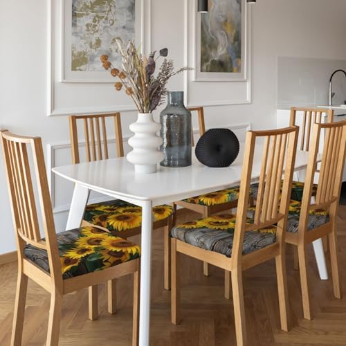 Ouqiuwa Fall Sunflowers Dining Chair Seat Covers Set of 2 1