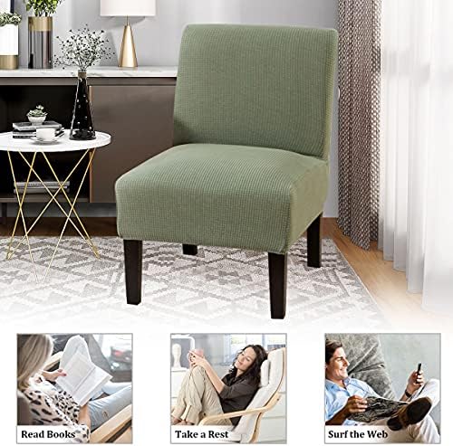 MIFXIN Armless Chair Cover Stretch Jacquard Slipcover 2 Pack