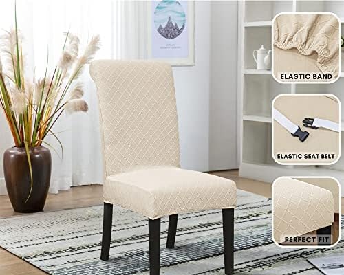 SPRINGRICO 4 Pack Dining Chair Covers with Seat Belt