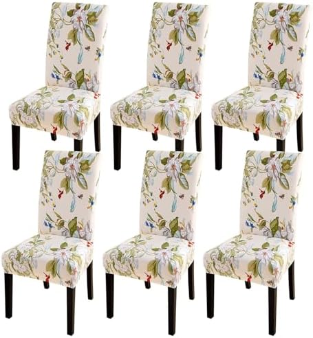 SearchI Dining Chair Covers Set of 6 Spandex Stretch Removable Washable 1
