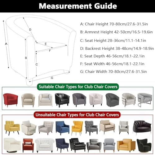 Waterproof Club Chair Slipcover for Living Room