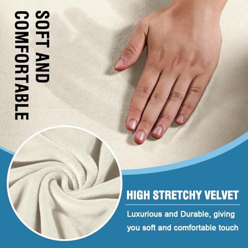 HVERSAILTEX 4 Piece Sofa Cover with T Cushions Ivory