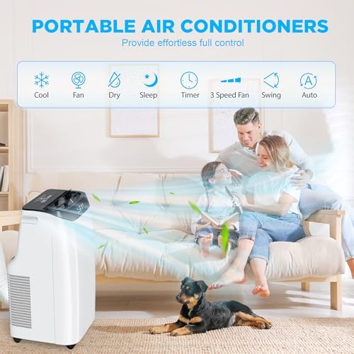 12000 BTU Portable Air Conditioner for 500 SqFt Room Cooling