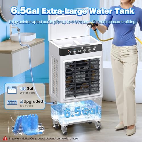 Riseon 3500CFM 3-in-1 Swamp Cooler with Remote and 65Gal Water Tank