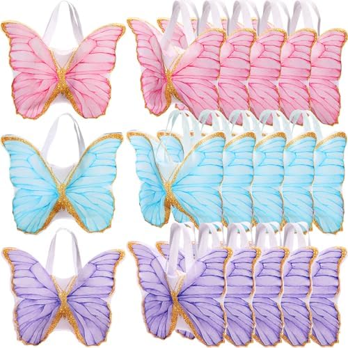 Silkfly 24 Piece Butterfly Party Favor Tote Bags