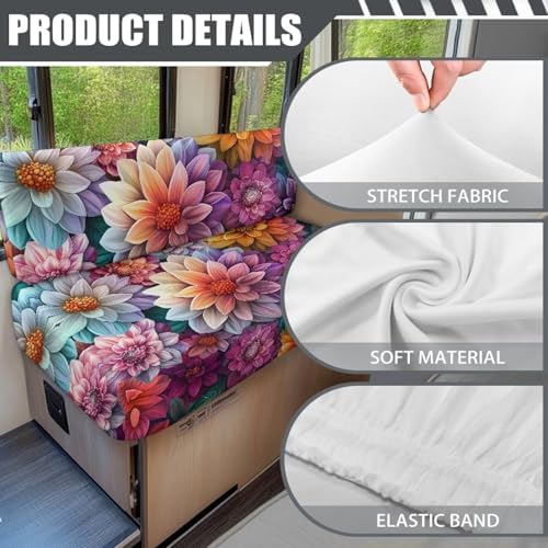 Boho Flower RV Dinette Cushion Covers for Pets and Couches
