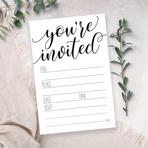 Classic Script Invitations 20 Count with Envelopes Sweet Heart Design 1