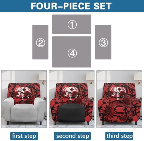 Thorn Rose Halloween Recliner Chair Cover