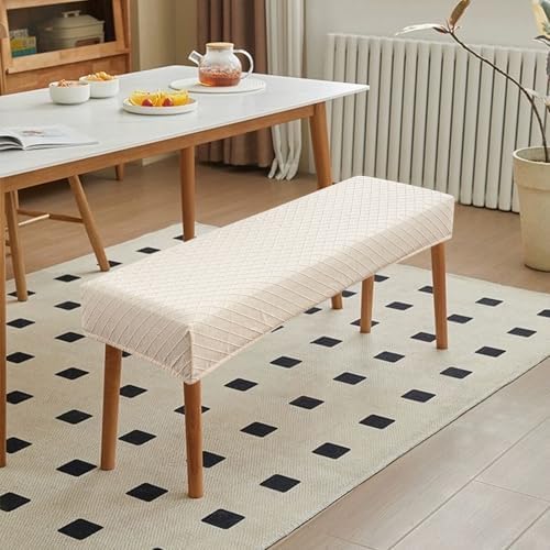 Genina Stretch Dining Bench Cover - Waterproof Jacquard Seat Protector