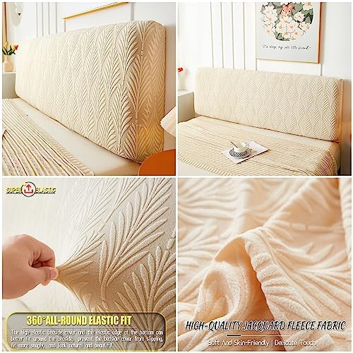 JOKIVTOU Stretch Headboard Cover Durable Dustproof Jacquard Fabric Slipcover