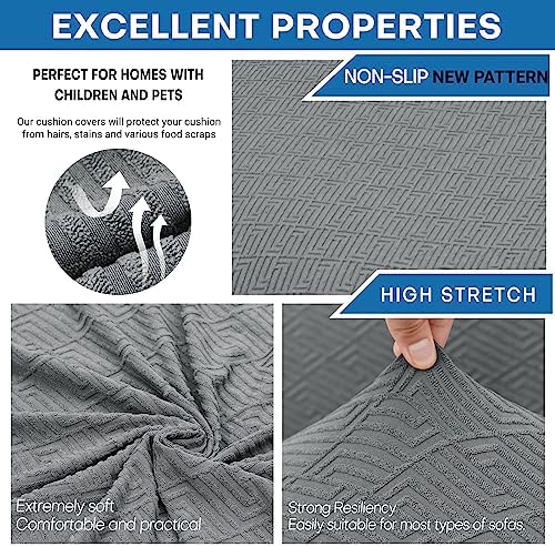 XINEAGE Stretch Armless Sofa Bed Cover with Elastic Bottom - 67-82 Light Gray
