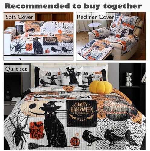 Cmfshape Halloween Skidproof Sofa Slipcover - Easy Fit and Washable
