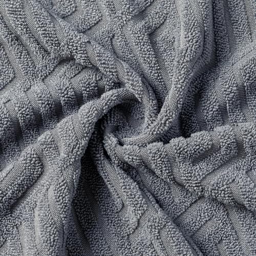 SearchI Stretch Jacquard Sofa Cushion Covers Medium Grey