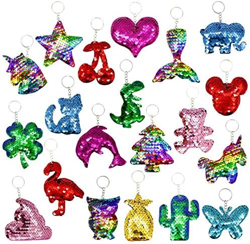 TTSAM 20 Piece Reversible Mermaid Sequin Keychain Set