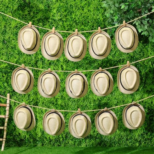 16 Piece Beige Cuban Hat Set for Men Women