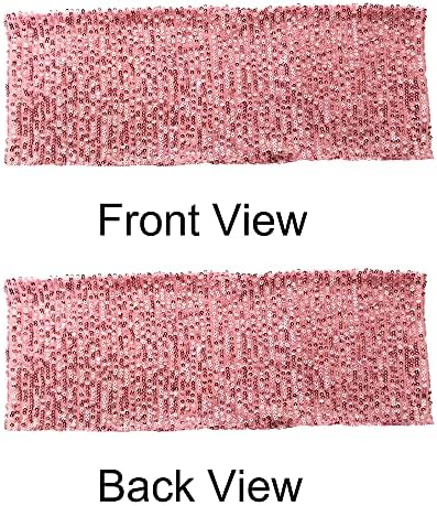 SheYang High Elastic Sequin Chair Sashes 50PCS Pink
