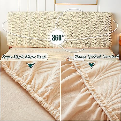 JOKIVTOU Stretch Headboard Cover Durable Dustproof Jacquard Fabric Slipcover
