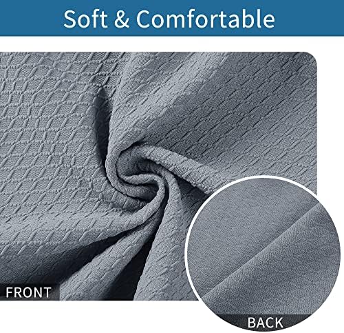 Smiry Dining Chair Covers Set of 6 Stretch Jacquard Grey