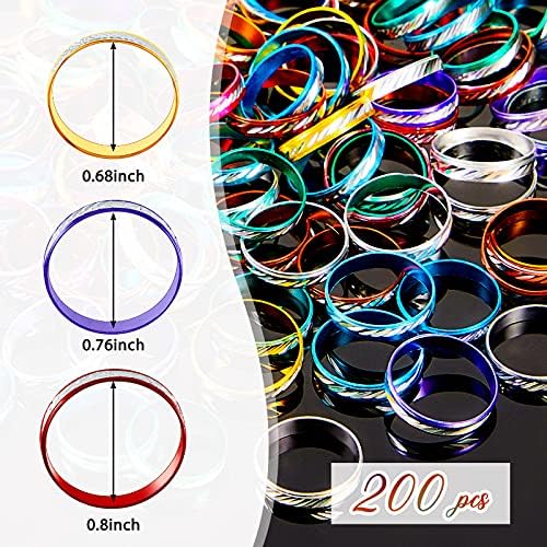 Hicarer 200 Piece Glitter Fidget Ring Set