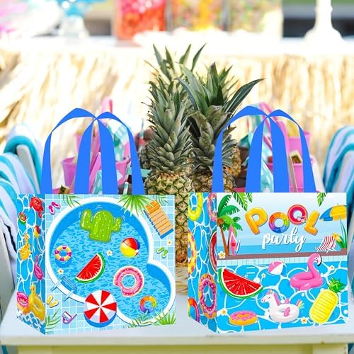 12pcs Pool Party Gift Tote Bags with Handles