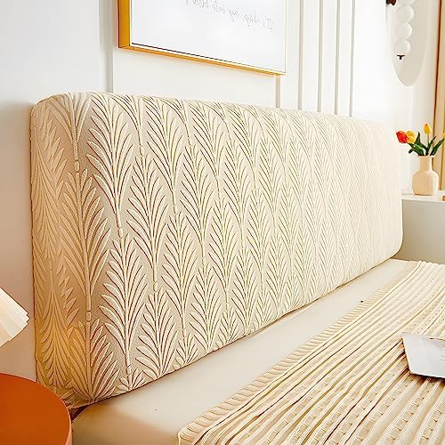 JOKIVTOU Stretch Headboard Cover Durable Dustproof Jacquard Fabric Slipcover